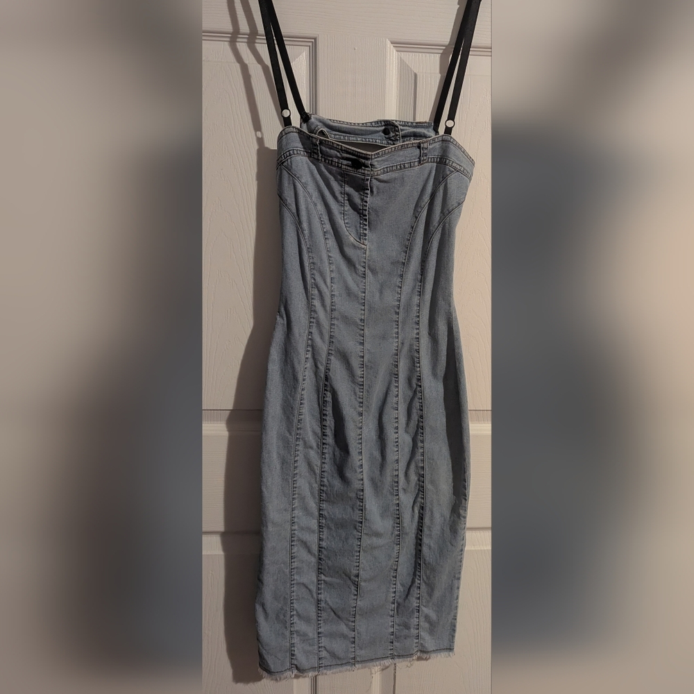 Dolce & Gabbana Blue Denim Midi Dress 26/40